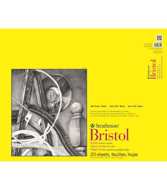 Strathmore 300 Series 20 sheet 19''x24'' Tape Bound Bristol Vellum Pad