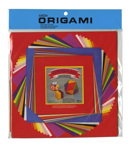 Origami Paper Set Assorted Sizes 60 Pkg Solid Colors