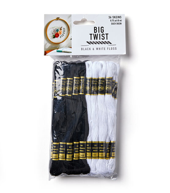 8.7yd Black & White Cotton Embroidery Floss 36ct by Big Twist