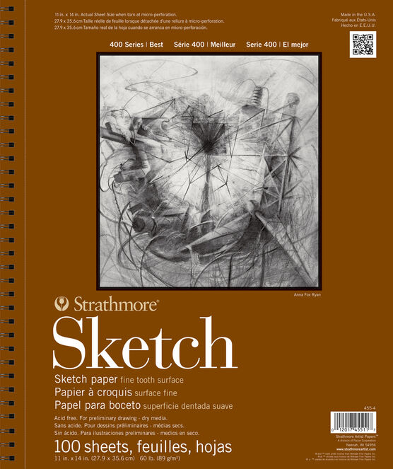 Strathmore 400 Series 100 Sheets 11''x14'' Wire Bound Sketch Pad