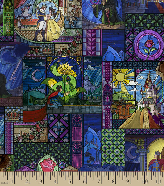 Disney Beauty & The Beast Cotton Fabric  Stained Glass, , hi-res, image 2
