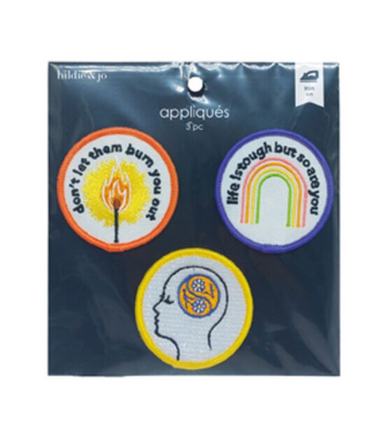 3ct Mental Health Awareness Round Icons Iron On Patches by hildie & jo