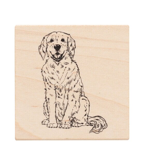 American Crafts Wooden Stamp Dog