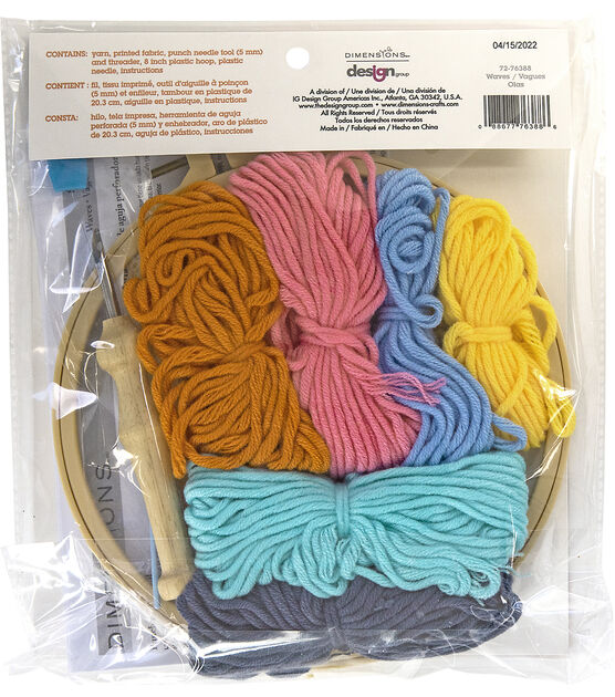 Punch Needle Embroidery Starter Kits Punch Needle Tool Threader Fabric  Embroidery Hoop Yarn Rug Punch Needle Wave