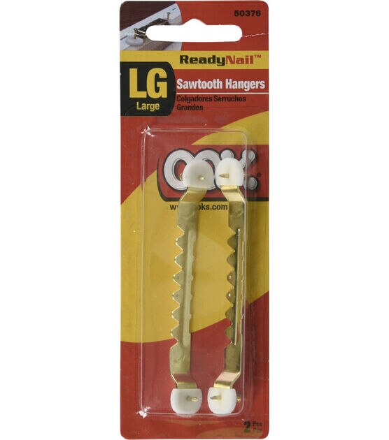 Ook 2pk Gold ReadyNail Large Sawtooth Picture Hangers, , hi-res, image 3