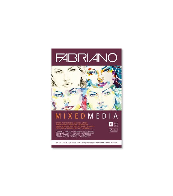 Fabriano Mixed Media Pad 40 Sheets 250 gsm 9''x12