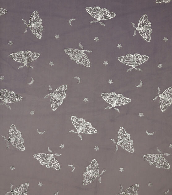 Metallic Butterflies on Purple Pure Plush Fleece Fabric