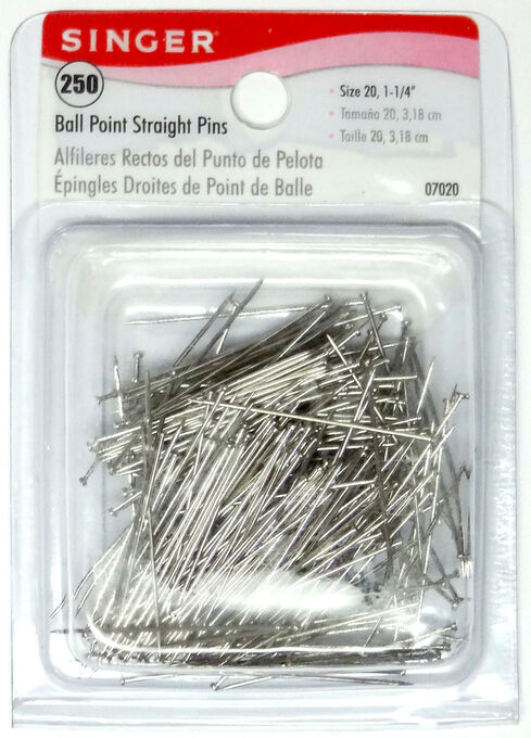 SINGER Ball Point Straight Pins Size 20 250 Pkg