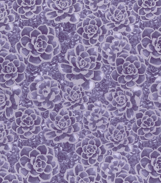 Pearlescent Purple Succulent Quilt Cotton Fabric by Keepsake Calico