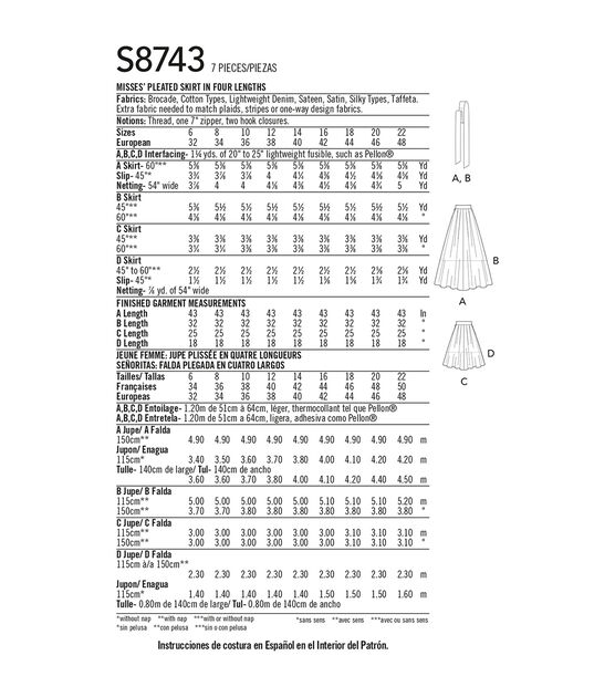 Simplicity Pattern S8743  Misses Pleated Skirt Size H5 (6-8-10-12-14), , hi-res, image 3