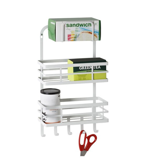 Honey Can Do 10" x 17" Over the Door 3 Tier Kitchen Organizer With Hooks, , hi-res, image 3