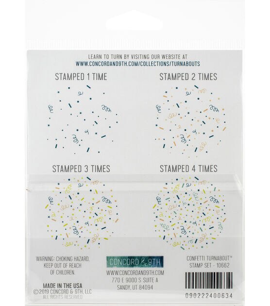 Concord & 9th Clear Stamps 4''X4'' Confetti Turnabout, , hi-res, image 2