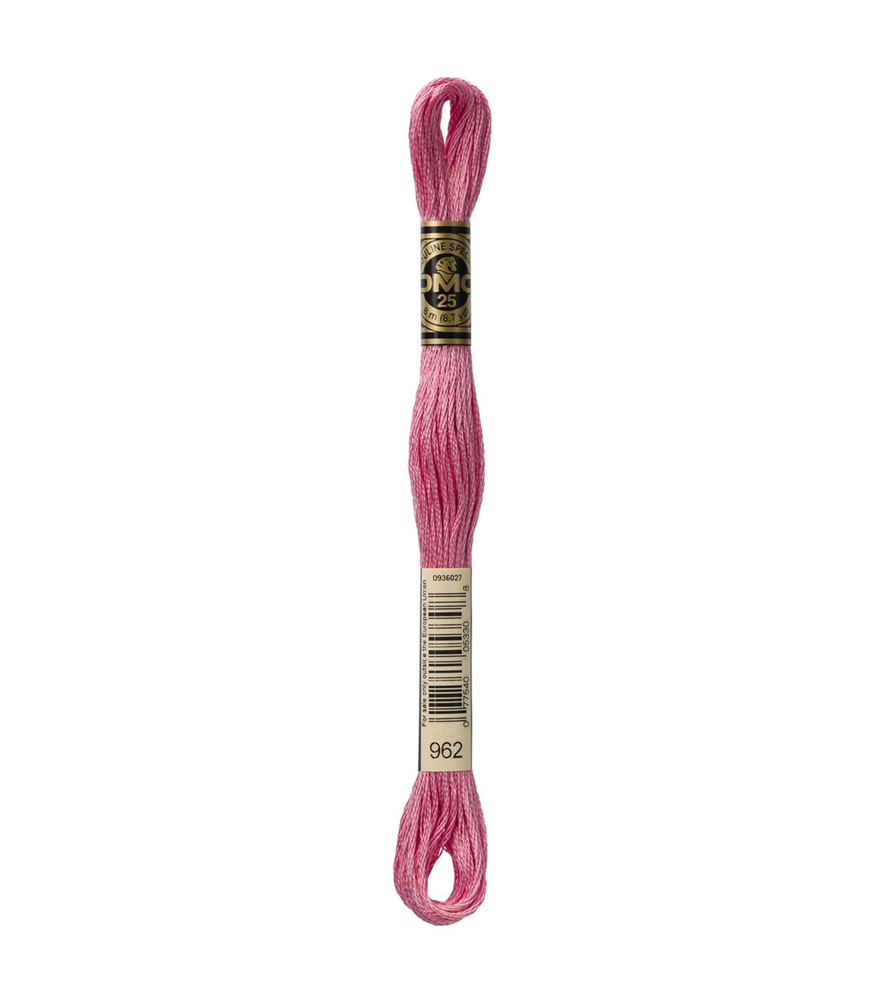 DMC 8.7yd Pink 6 Strand Cotton Embroidery Floss, 962 Medium Dusty Rose, hi-res