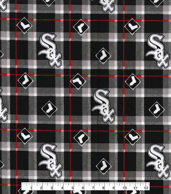 Fabric Traditions Chicago White Sox Flannel Fabric Plaid, , hi-res, image 2