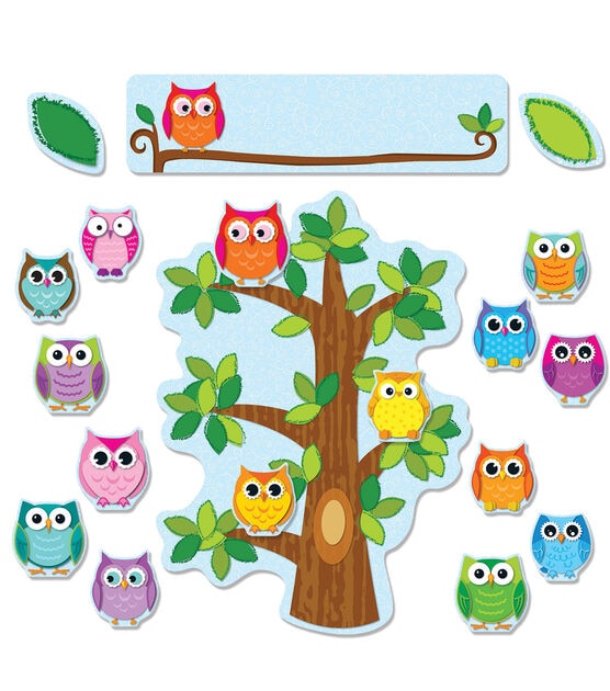 Carson Dellosa 140ct Colorful Owls Behavior Bulletin Board Set