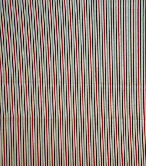 Red & Navy Stripes Quilt Cotton Fabric by Quilter's Showcase, , hi-res, image 2