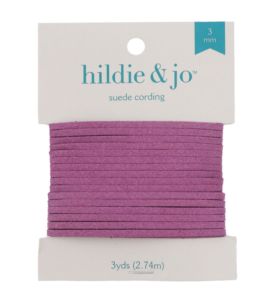 3yds Suede Cording by hildie & jo, Purple, swatch