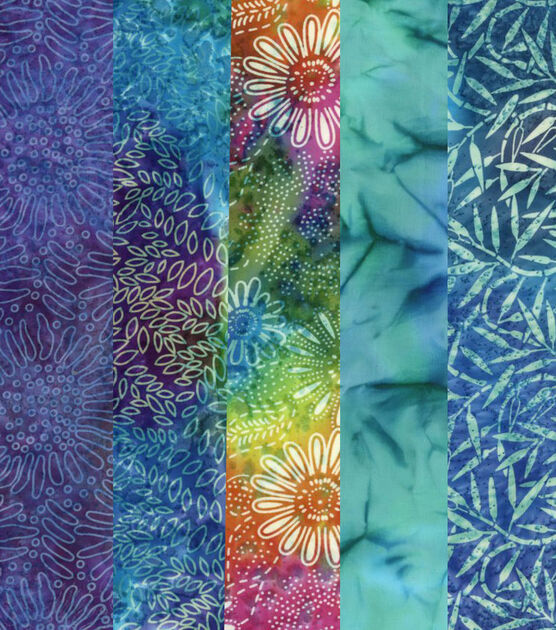 Multi Blender Batik 5 Pc Cotton Fabric Quarter Bundle, , hi-res, image 2