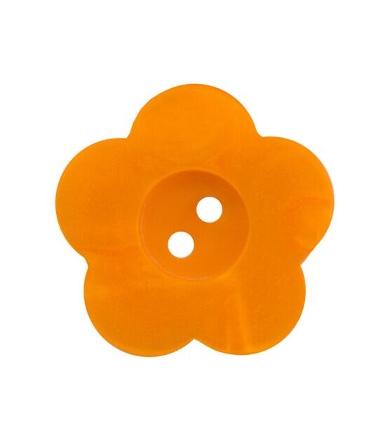 Spectrum Warm 1" Orange Flower 2 Hole Buttons 2pk, , hi-res, image 2