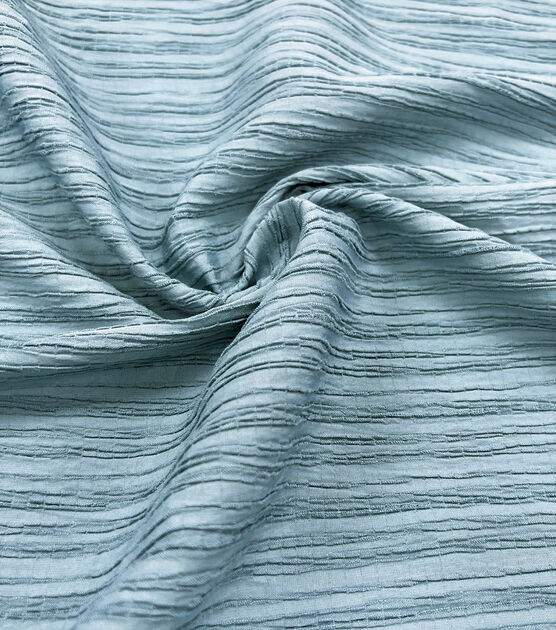 Blue Pleated Crepe Silky Fabric, , hi-res, image 2