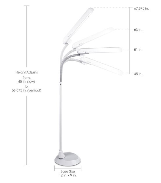 OttLite 54" Adjustable 24W Extended Reach Floor Lamp, , hi-res, image 6