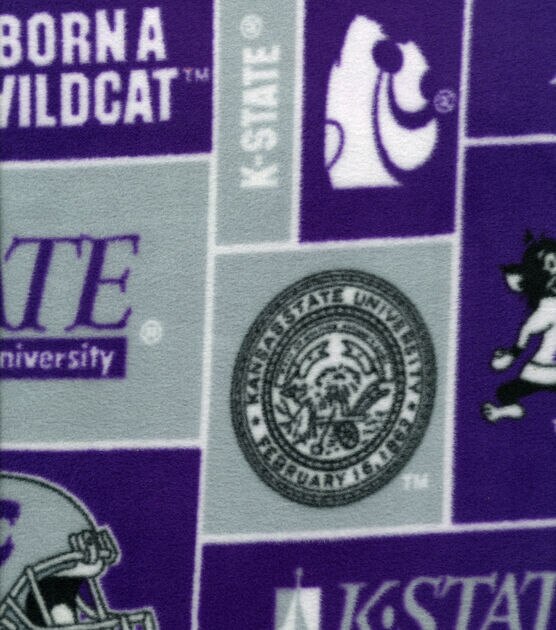 Kansas State University Wildcats Fleece Fabric Block