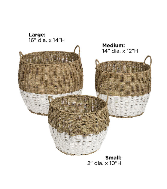 Honey Can Do 16" Seagrass Round Nesting Baskets 3ct, , hi-res, image 4