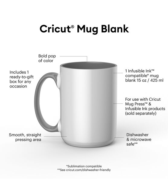 Cricut 15oz Ceramic Beveled Mug Blank