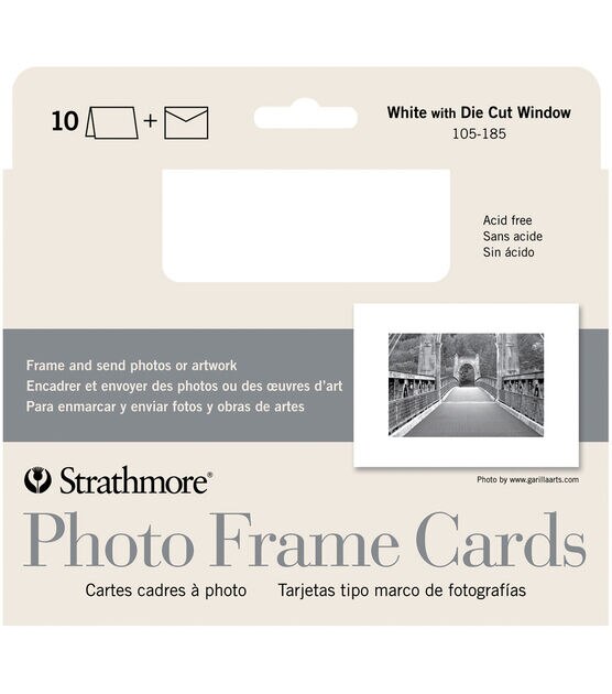 Strathmore Cards & Envelopes 5"X7" 10 Pkg White Photo Frame