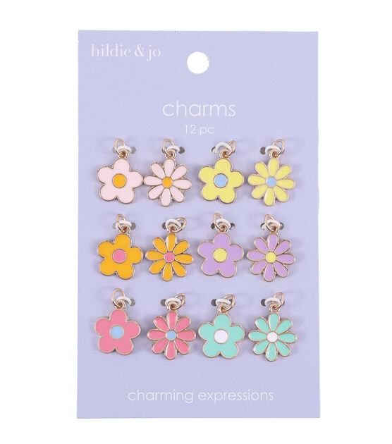 12ct Spring Multicolor Enamel Flower Charms by hildie & jo