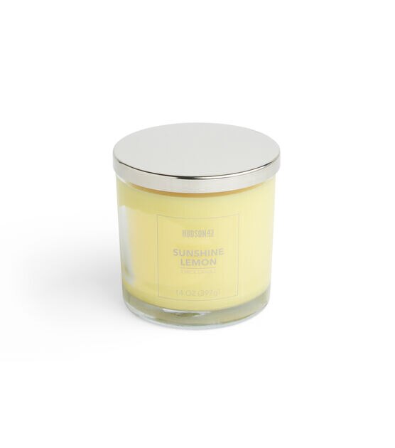 14oz Sunshine Lemon Scented Jar Candle by Hudson 43