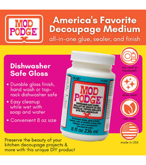 Mod Podge 8oz Dishwasher Safe Gloss, , hi-res, image 2