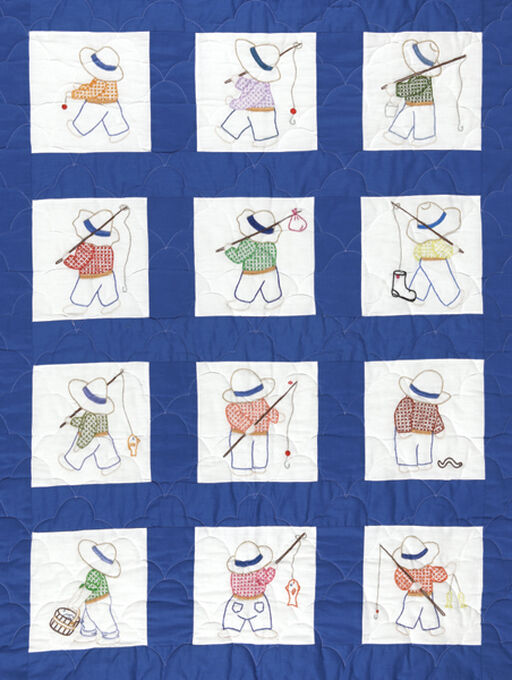 Jack Dempsey Needle Art 9" Little Boys Stamped Nursery Quilt Blocks 12ct