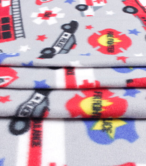 Safety Vehicles Blizzard Fleece Fabric, , hi-res, image 2