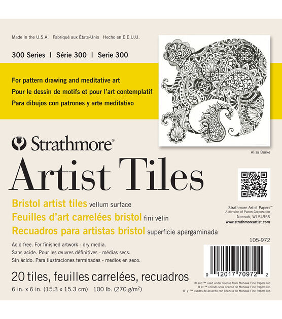 Strathmore Bristol Artist Tiles 6X6 20 Pkg Vellum