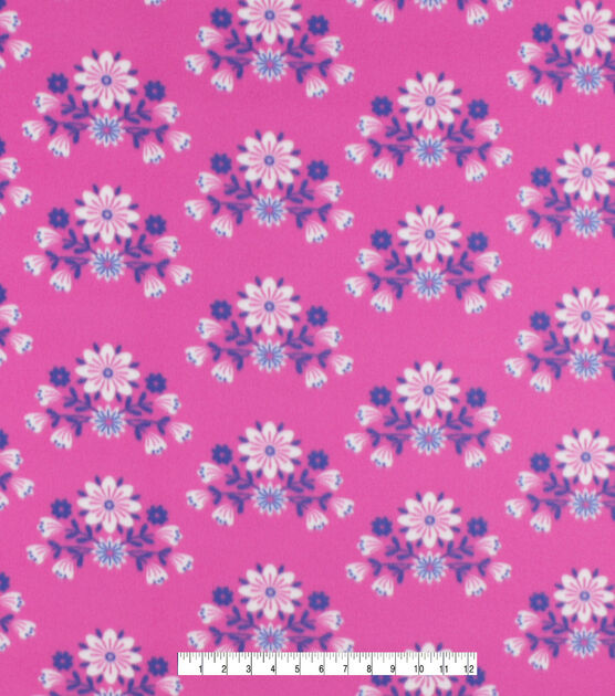 Floral on Purple Blizzard Fleece Fabric, , hi-res, image 4