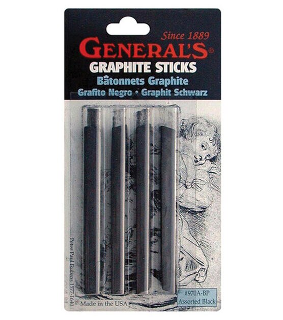 Compressed Graphite Sticks 4 Pkg Black 2B, 4B & 6B