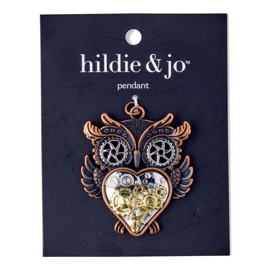 Gold & Silver Gear Owl Pendant by hildie & jo