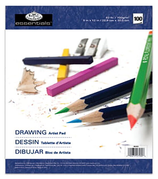 Essentials Drawing Artist Paper Pad 9"X12" 100 Sheets