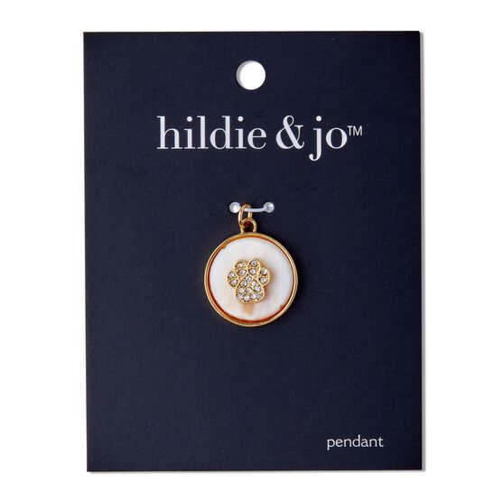 Gold Round Paw Pendant by hildie & jo