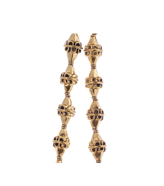 12" Gold Bicone Metal Strung Beads by hildie & jo, , hi-res, image 2