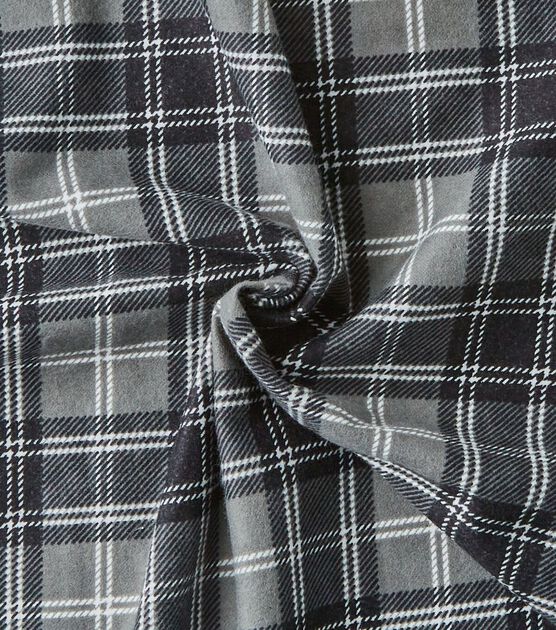 Eddie Bauer Black & Gray Plaid Flannel Prints Fabric, , hi-res, image 4