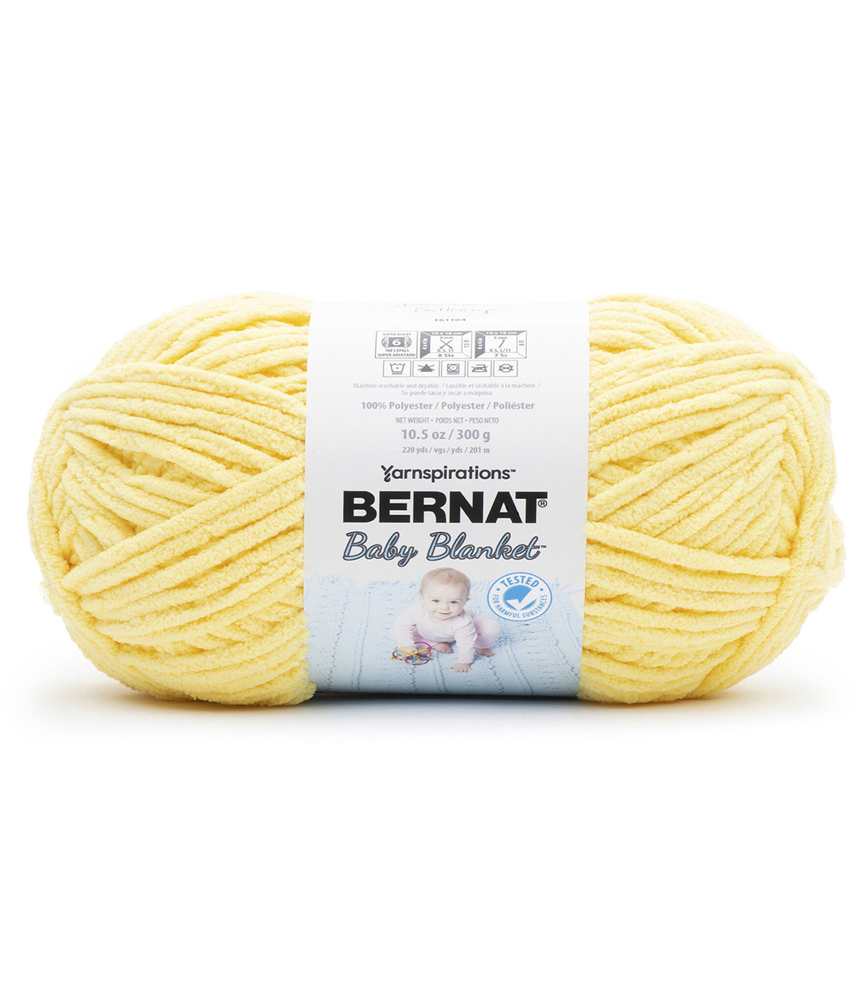 Bernat Baby Blanket Solid 220yds Super Bulky Polyester Yarn, Buttercup, hi-res