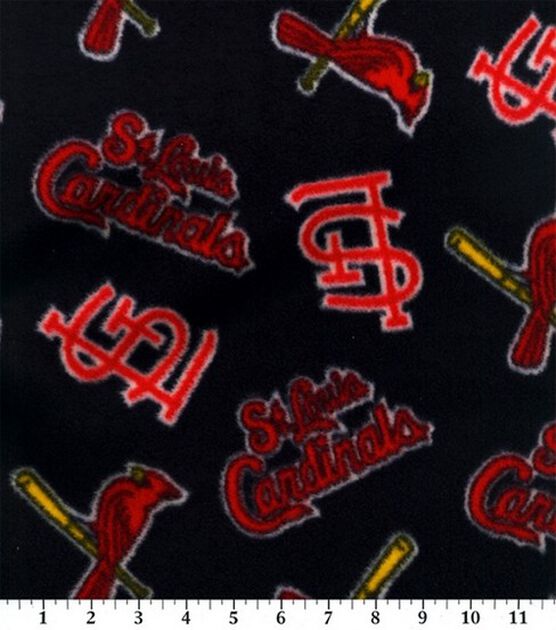 St. Louis Cardinals Fleece Fabric 58”-Tossed