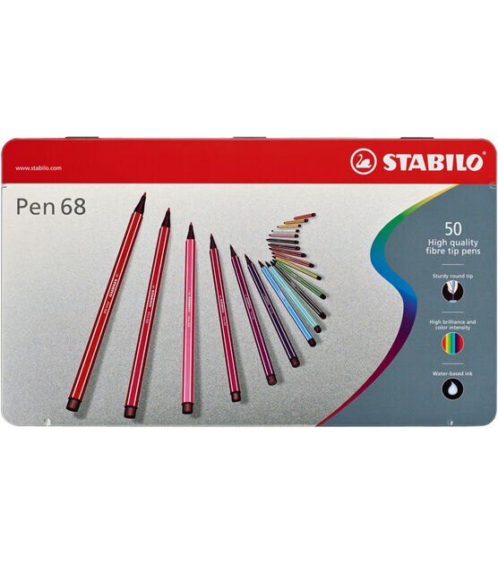 Stabilo Pen 68 Marker Set Metal Box Set of 50