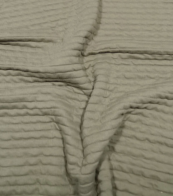 Olive Knit Quilted Velvet Fabric, , hi-res, image 3