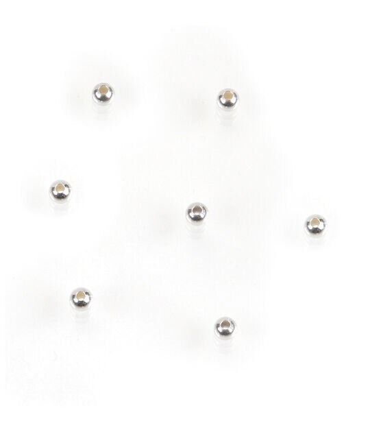 3mm Sterling Silver Plated Round Beads 24pc by hildie & jo