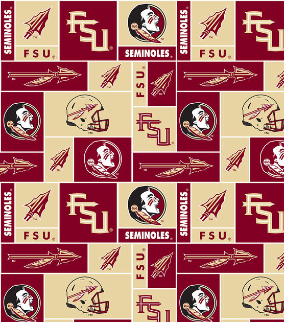 Florida State University Seminoles Fleece Fabric Block
