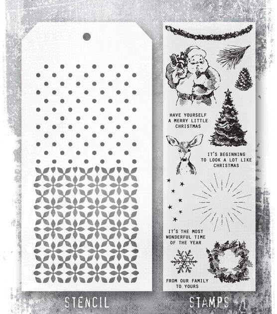 Tim Holtz 11" Darling Christmas Clear Stamps & Stencil Set, , hi-res, image 2