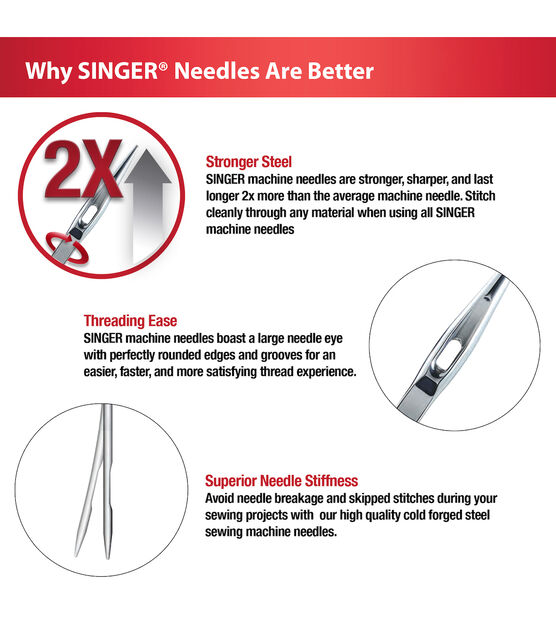 SINGER Universal Regular Point Machine Needles Assorted Sizes 5ct, , hi-res, image 6